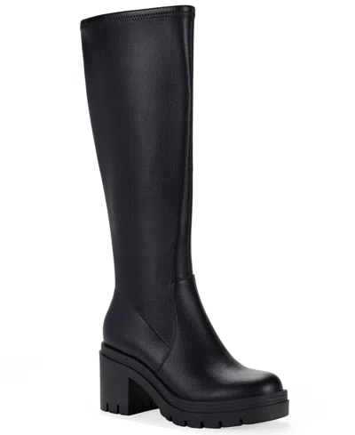 Wild Pair Women's Varvaara Block Heel Round Toe Tall Boots, Macy's Exclusive In Black