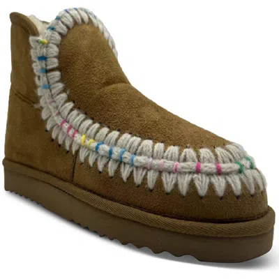 Wild Pair Womens Embroidered Faux Suede Booties