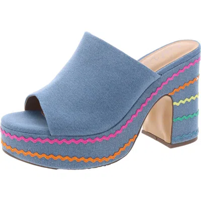 Wild Pair Womens Platform Open Toe Block Heel In Blue