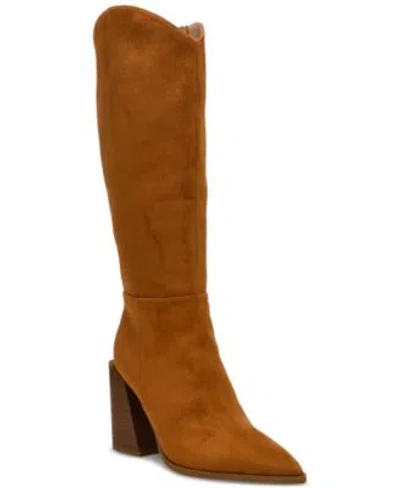 Wild Pair Womens Tati Stacked Heel Boots Created For Macys Regular Wide Calf In Black