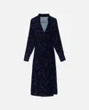 Wild Pony Abstract Midi Wrap Dress In Navy In Blue