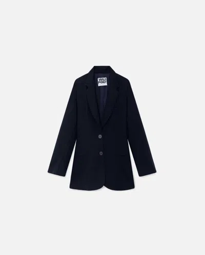 Wild Pony Crepe Blazer In Navy In Black