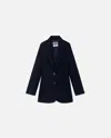 Wild Pony Crepe Blazer In Navy In Blue