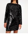 Wild Pony Fitted Sequin Mini Dress In Black In Black