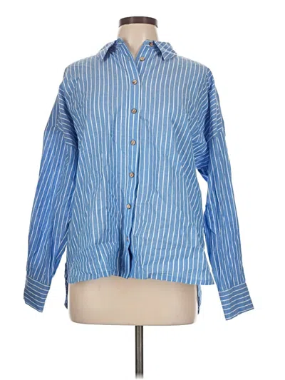 Pre-owned Wild Pony Long Sleeve Button Down Shirt In Blue