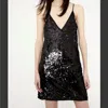 WILD PONY SEQUIN MINI DRESS IN BLACK