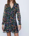 WILD PONY SHORT WRAP DRESS IN MULTI COLOR