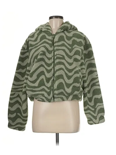 Pre-owned Wild Rose Faux Fur Jacket In Green