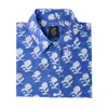 Wild Rose Men's Blue Waridi Hand Block Print Cotton Long Sleeved Floral Shirt In Blue