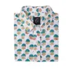 Wild Rose Men's Green / White Ol-bibi Hand Block Print Cotton Long Sleeved Floral Shirt In Green/white