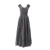 Wild Rose Women's Green Manda Teal Cotton Hand Block Print Dress In Green