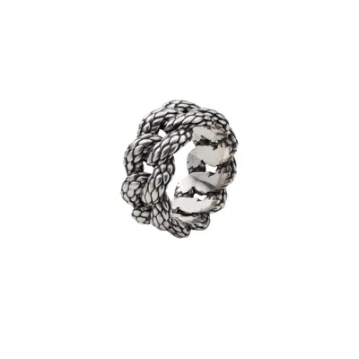 Wild Sons Men's Python Chain Silver Ring