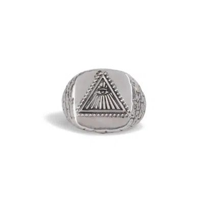 Wild Sons Men's Silver Illuminati Ring In Metallic