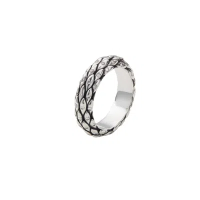 Wild Sons Men's Silver / White Serpent Ring Silver & Diamonds In Multi
