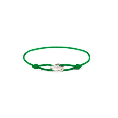 Wild Sons Women's Green / Silver Trinity Medusa Bracelet Emerald Green Cord In Multi