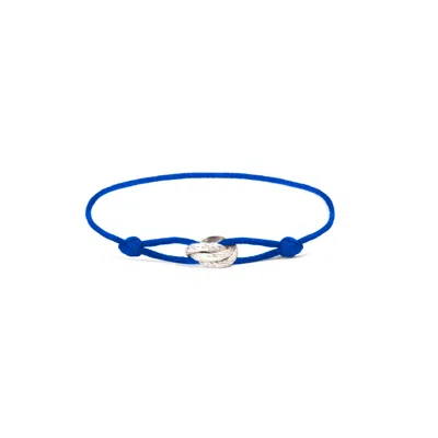 Wild Sons Women's Silver / Blue Trinity Medusa Bracelet Klein Blue Cord In Multi