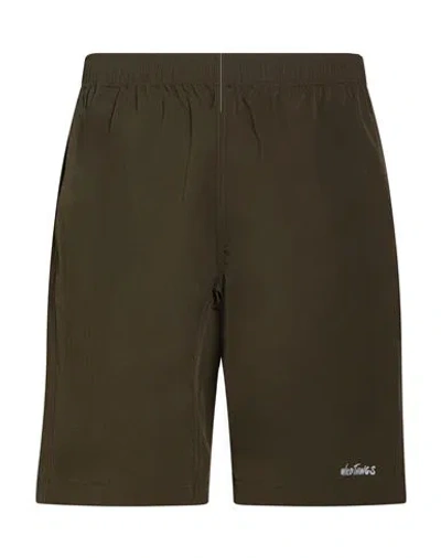 Wild Things Man Shorts & Bermuda Shorts Military Green Size S Nylon, Polyurethane