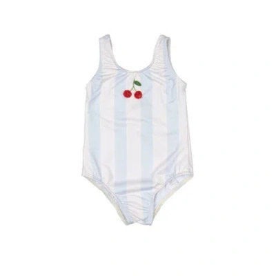Wild Wawa Babies'  Cherry Swimsuit In Blue