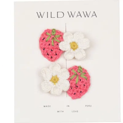 Wild Wawa Kids'  Crochet Clip Set In Multi