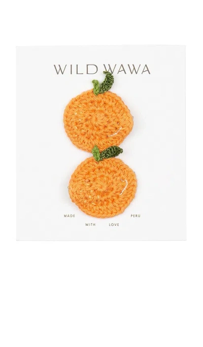 Wild Wawa Crochet Clip Set In Orange