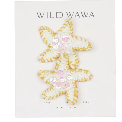 Wild Wawa Kids'  Crochet Clip Set In Yellow