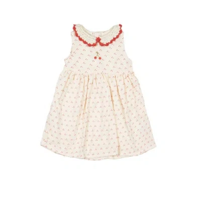 Wild Wawa Kids'  Crochet Collar Dress In Neutral