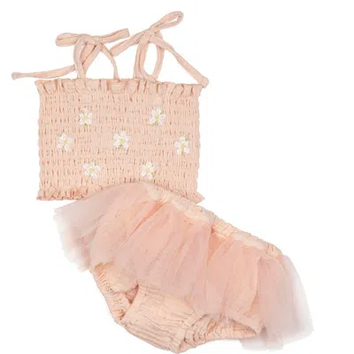 Wild Wawa Babies'  Daisies Tutu Set In Pink