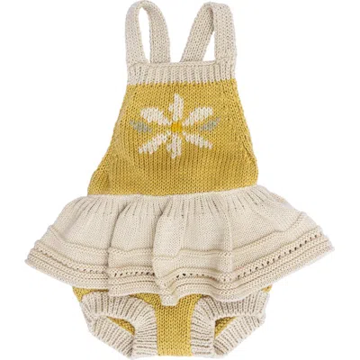 Wild Wawa Babies'  Daisy Romper In Yellow