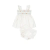 Wild Wawa Embroidered Flutter Set In White