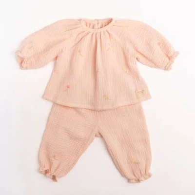Wild Wawa Kids'  Gauze Two Piece Set In Pink
