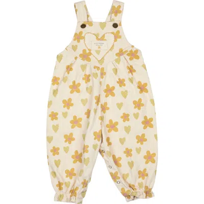 Wild Wawa Babies'  Heart Pocket Overalls In Multi
