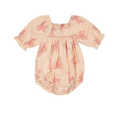 Wild Wawa Babies'  Ivy Romper In Pink