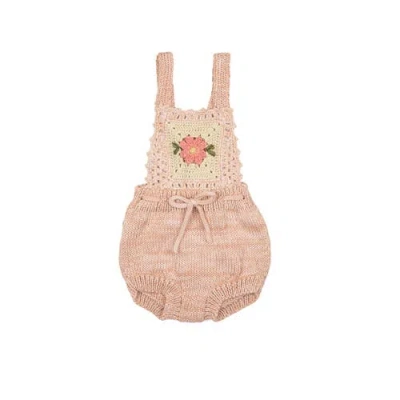 Wild Wawa Babies'  Patchwork Romper In Pink