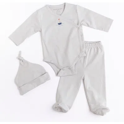 Wild Wawa Kids'  Pima Embroidered Bundle Set In Blue Boat