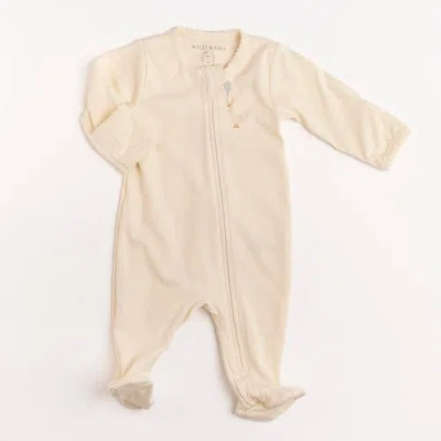 Wild Wawa Kids'  Pima Embroidered Footie In Neutral
