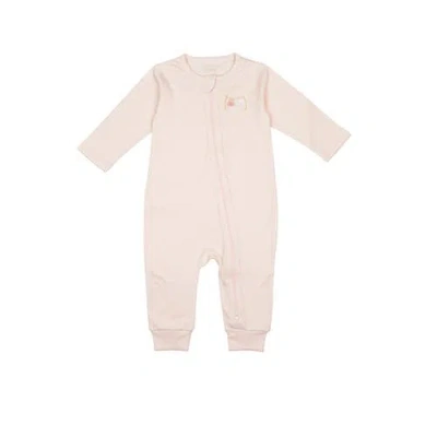 Wild Wawa Babies'  Pima Embroidered Footless Sleeper In Pink