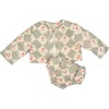 Wild Wawa Babies'  Quilted Jacket Set In Green