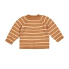 Wild Wawa Babies'  Stripe Crew Neck Sweater In Brown
