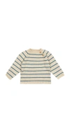 Wild Wawa Æ¯›è¡£ Â€“ Blue & Oat Stripe. Å°ºç � 12/24 (also Â€“ 2/3, 3/4, 5/6). In Neutral