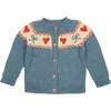 Wild Wawa Babies'  Sweetheart Cardigan In Blue