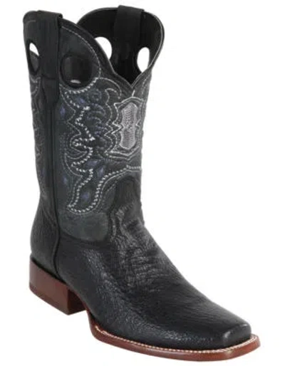 Pre-owned Wild West Boots Wild West Black Genuine Shark Cowboy Boot Rodeo-square-toe (d)
