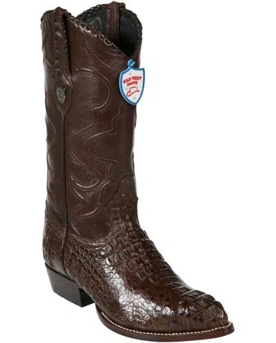 Pre-owned Wild West Boots Wild West Brown Crocodile Hornback Western Cowboy Boot J-toe (d) 2990207