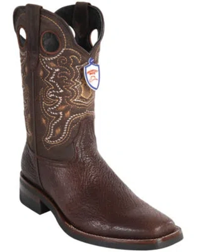 Pre-owned Wild West Boots Wild West Brown Genuine Shark Cowboy Boot Rodeo-square-toe Rubber Sole D