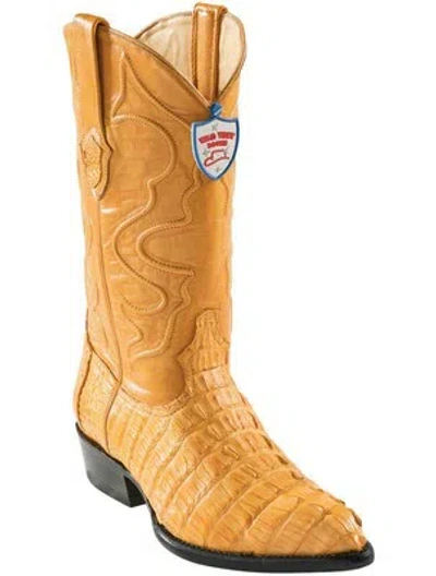 Pre-owned Wild West Boots Wild West Buttercup Caiman Crocodile Tail Western Cowboy Boot J-toe Ee+ 2990102 In Yellow