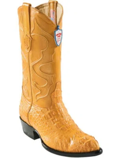Pre-owned Wild West Boots Wild West Buttercup Crocodile Hornback Western Cowboy Boot J-toe (d) 2990202 In Yellow