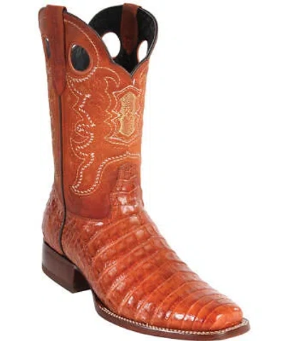 Pre-owned Wild West Boots Wild West Cognac Crocodile Belly Cowboy Boot Rodeo-square-toe (d) In Brown