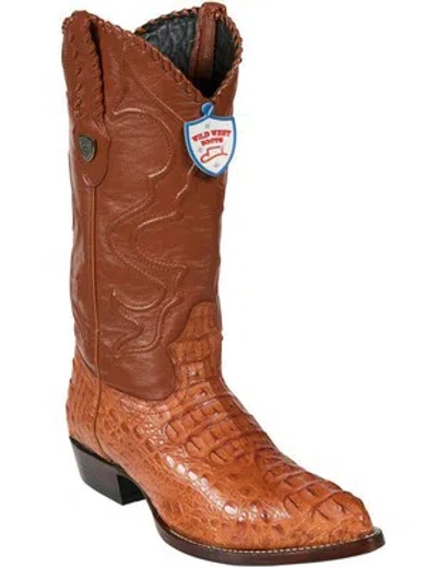 Pre-owned Wild West Boots Wild West Cognac Crocodile Hornback Western Cowboy Boot J-toe (d) 2990203 In Brown