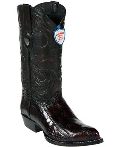 Pre-owned Wild West Boots Wild West Genuine Cherry Ostrich Leg Cowboy Western Boots J Toe Handmade D