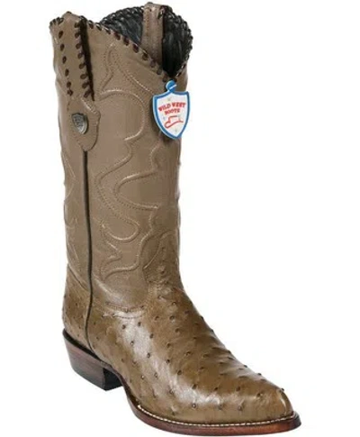 Pre-owned Wild West Boots Wild West Mink Genuine Full Quill Ostrich Western Cowboy Boot J-toe (ee+) In Beige