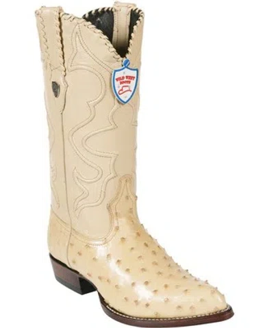 Pre-owned Wild West Boots Wild West Oryx Tan Genuine Full Quill Ostrich Western Cowboy Boot J-toe (ee)